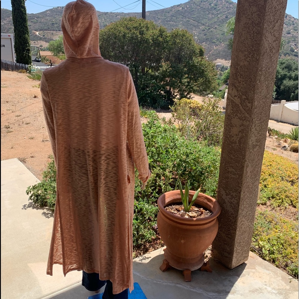 Say What? Thin long knit hooded open cardigan NWOT - Picture 4 of 8
